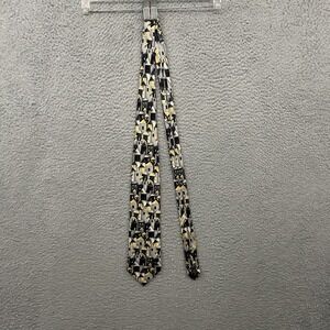 Ermenegildo Zegna Tie Mens Gray Gold Houses Geometric Silk Made In Italy Adult